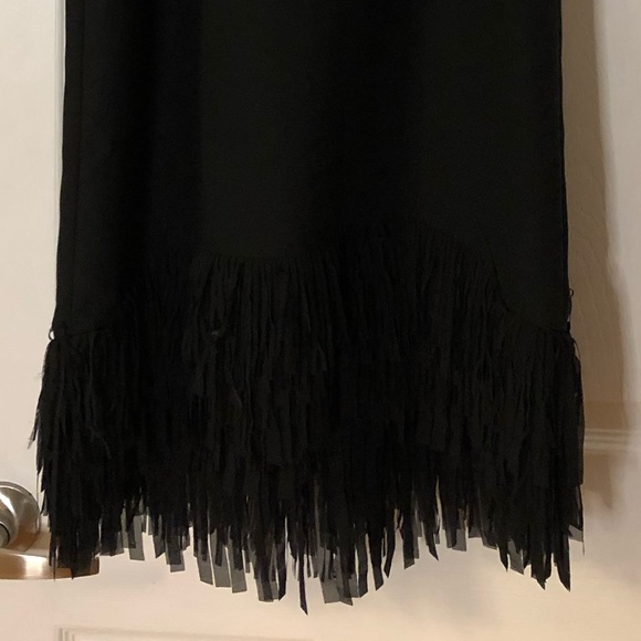 Banana Republic Black Fringe Dress Size 4 - Picture 3 of 4